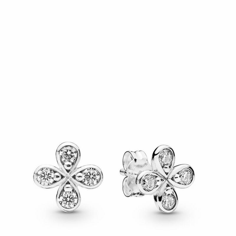 Pandora Four-Petal Flower Stud Earrings Silver Egypt DG3017265